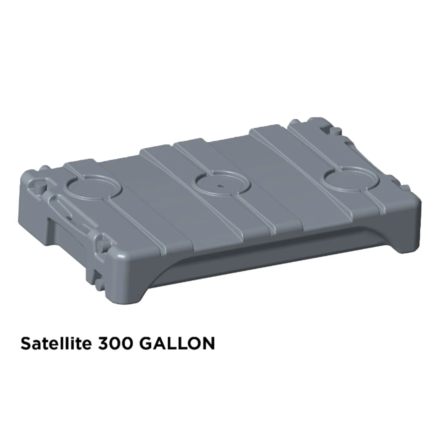 A grey rectangular holding tank on a transparent background.