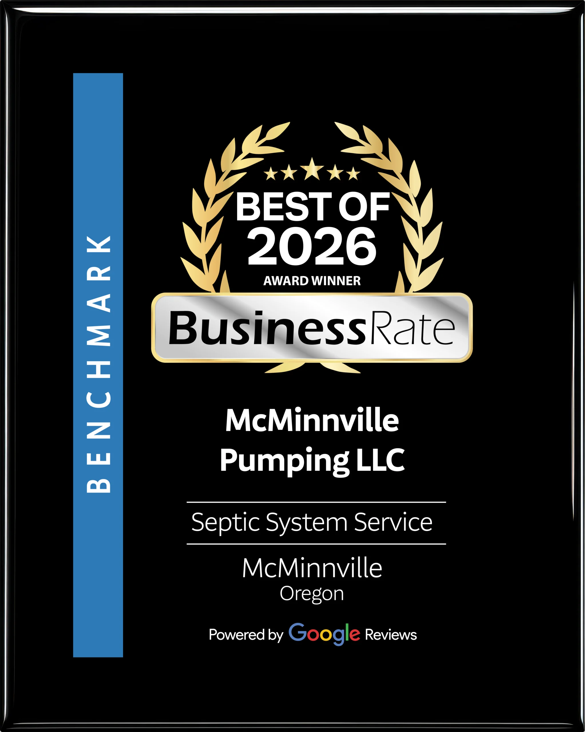 Best of McMinnville award recognizing McMinnville Pumping for septic services 2026